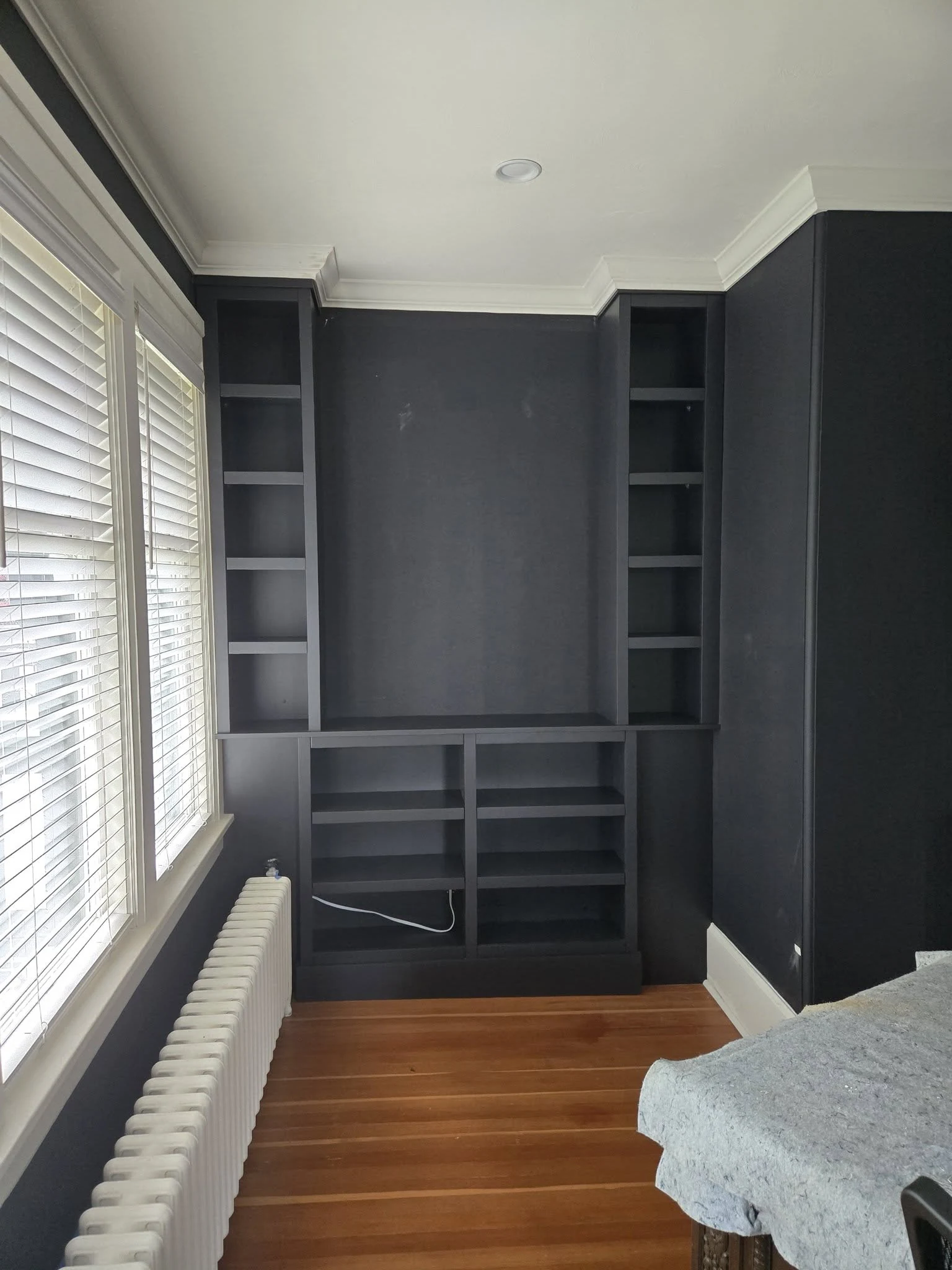 Custom built-in bookcases in a character home