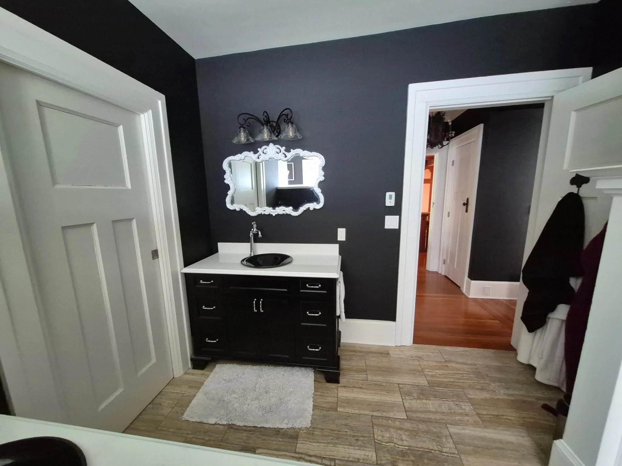 Ensuite vanity in period home